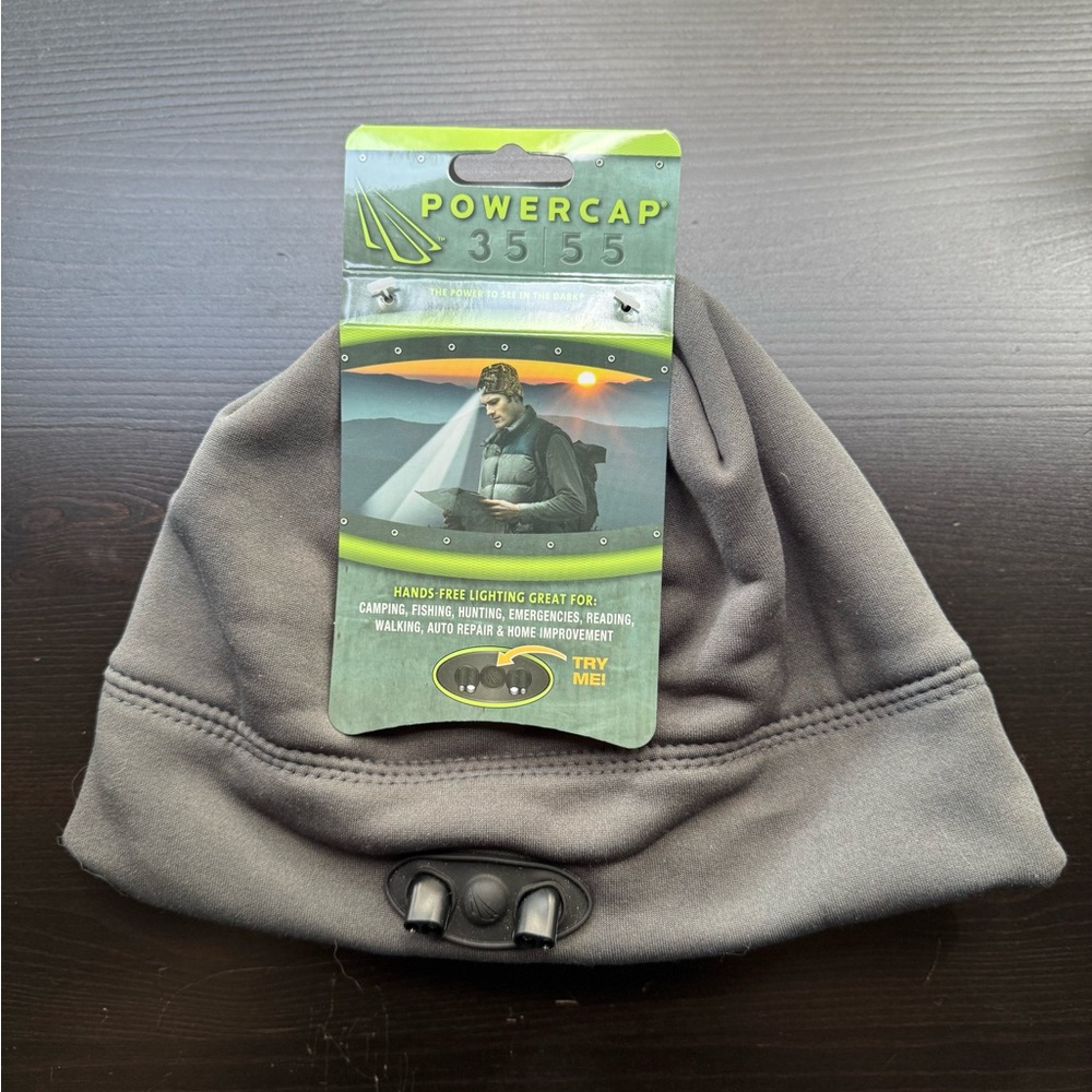 Powercap 3555 Gray Beanie with LED Lights